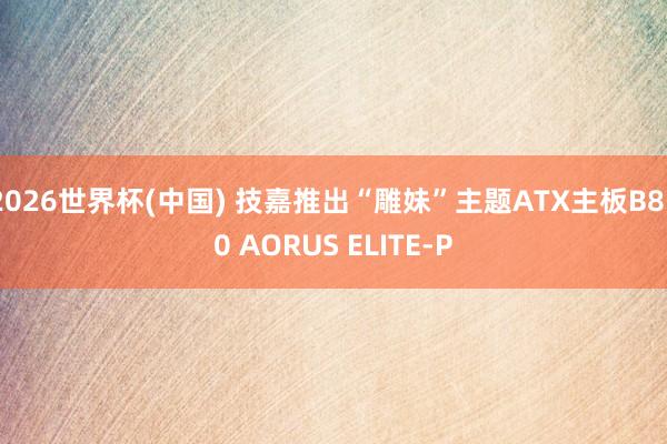 2026世界杯(中国) 技嘉推出“雕妹”主题ATX主板B850 AORUS ELITE-P