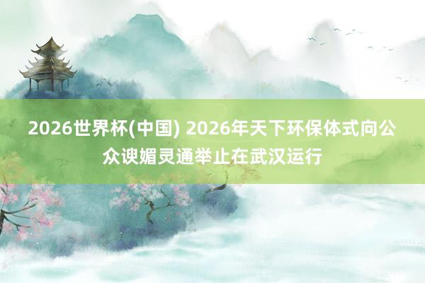 2026世界杯(中国) 2026年天下环保体式向公众谀媚灵通举止在武汉运行