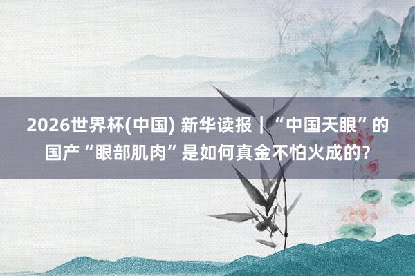 2026世界杯(中国) 新华读报|“中国天眼”的国产“眼部肌肉”是如何真金不怕火成的?