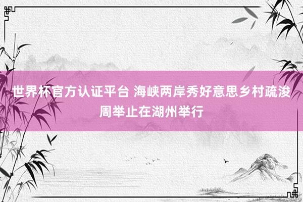 世界杯官方认证平台 海峡两岸秀好意思乡村疏浚周举止在湖州举行