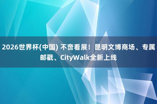 2026世界杯(中国) 不啻看展!昆明文博商场、专属邮戳、CityWalk全新上线