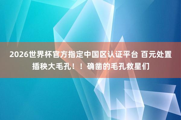2026世界杯官方指定中国区认证平台 百元处置插秧大毛孔!!确凿的毛孔救星们