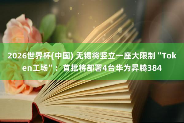 2026世界杯(中国) 无锡将竖立一座大限制“Token工场”:首批将部署4台华为昇腾384