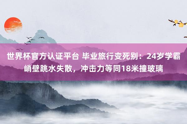 世界杯官方认证平台 毕业旅行变死别:24岁学霸峭壁跳水失散,冲击力等同18米撞玻璃