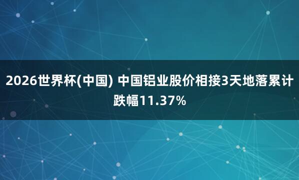 2026世界杯(中国) 中国铝业股价相接3天地落累计跌幅11.37%