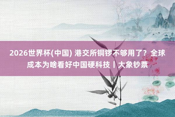 2026世界杯(中国) 港交所铜锣不够用了?全球成本为啥看好中国硬科技丨大象钞票