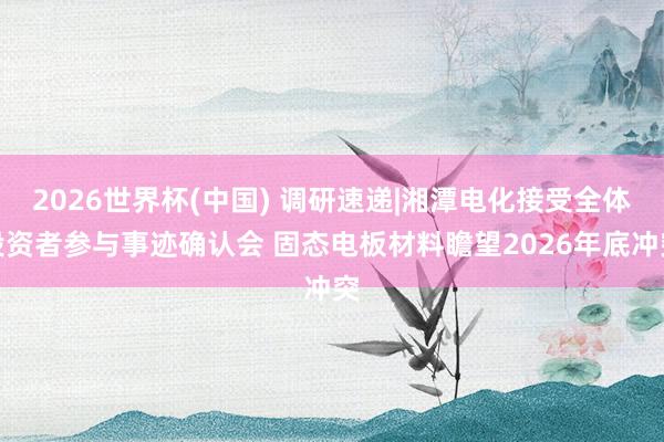 2026世界杯(中国) 调研速递|湘潭电化接受全体投资者参与事迹确认会 固态电板材料瞻望2026年底冲突