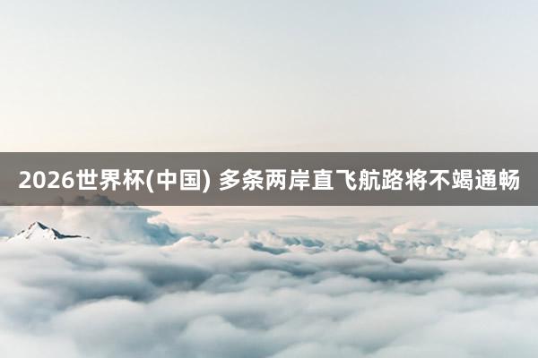 2026世界杯(中国) 多条两岸直飞航路将不竭通畅