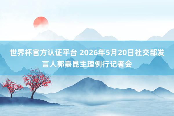 世界杯官方认证平台 2026年5月20日社交部发言人郭嘉昆主理例行记者会