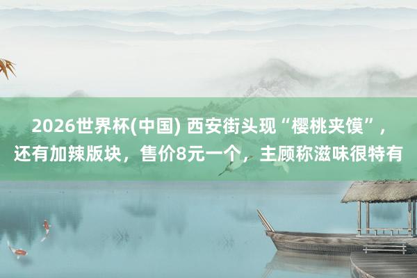 2026世界杯(中国) 西安街头现“樱桃夹馍”,还有加辣版块,售价8元一个,主顾称滋味很特有