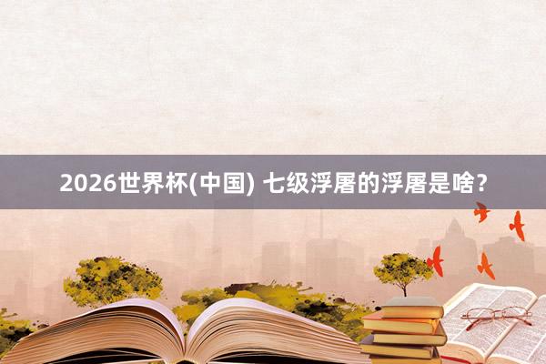 2026世界杯(中国) 七级浮屠的浮屠是啥?