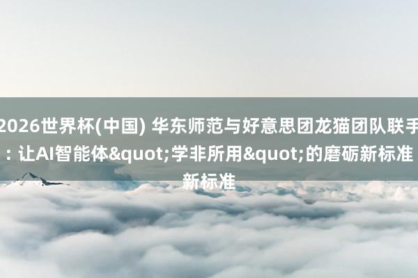 2026世界杯(中国) 华东师范与好意思团龙猫团队联手: 让AI智能体"学非所用"的磨砺新标准