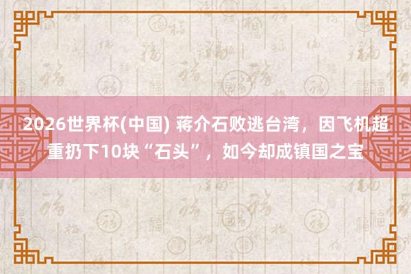 2026世界杯(中国) 蒋介石败逃台湾,因飞机超重扔下10块“石头”,如今却成镇国之宝