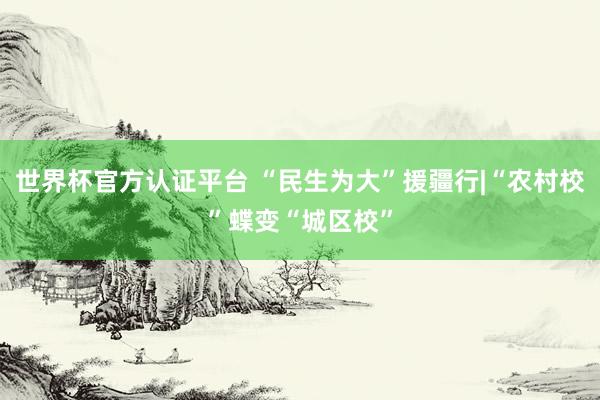 世界杯官方认证平台 “民生为大”援疆行|“农村校”蝶变“城区校”