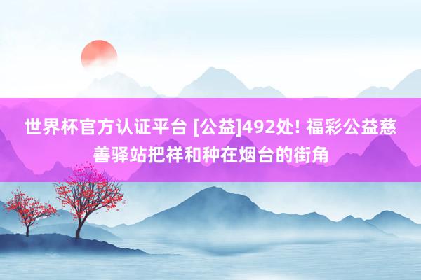 世界杯官方认证平台 [公益]492处! 福彩公益慈善驿站把祥和种在烟台的街角