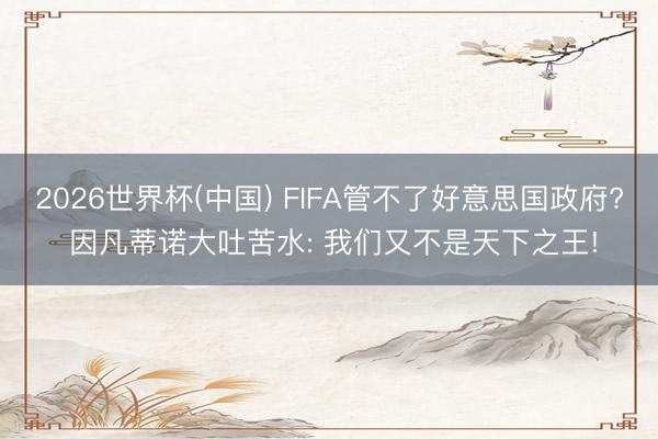 2026世界杯(中国) FIFA管不了好意思国政府? 因凡蒂诺大吐苦水: 我们又不是天下之王!