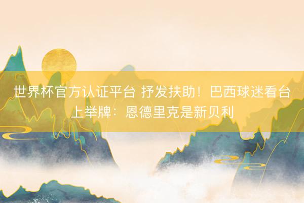 世界杯官方认证平台 抒发扶助！巴西球迷看台上举牌：恩德里克是新贝利